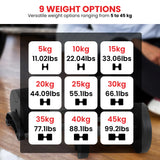 Powertrain Eon 90kg Adjustable Dumbbells Pair (2x 45kg) Quick Dial Strength Training Free Weights for Home Gym, Green
