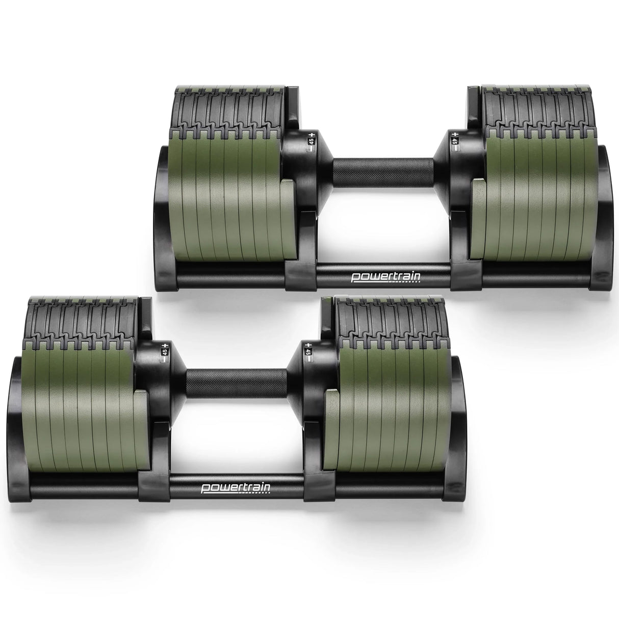 Powertrain Eon Dial-Up 90KG Adjustable Dumbbells Pair - Green