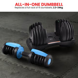 Powertrain  24KG Adjustable Home Gym Dumbbell - Blue