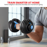 Powertrain  24KG Adjustable Home Gym Dumbbell - Blue