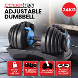 Powertrain  24KG Adjustable Home Gym Dumbbell - Blue