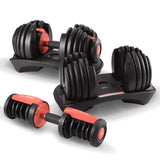 Powertrain 48kg Adjustable Dumbbells 15-in-1 Home Gym Weights – Red