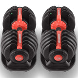 Powertrain 48kg Adjustable Dumbbells 15-in-1 Home Gym Weights – Red