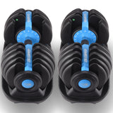 Powertrain 48KG Adjustable Dumbbell Set With Stand Blue