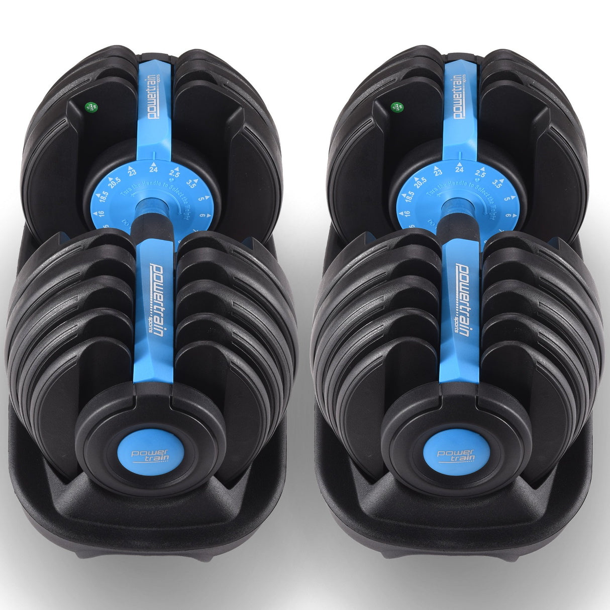 Powertrain 2x 24kg Adjustable Dumbbell Home Gym Set