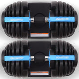 Powertrain 2x 24kg Adjustable Dumbbell Home Gym Set