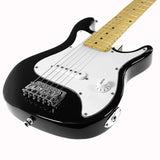 Karrera Kids Electric Guitar Junior Beginner Double Cutaway Scaled-Down Instrument for Children - Black