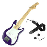 Karrera Kids Electric Guitar Junior Beginner Double Cutaway Scaled-Down Instrument for Children - Purple