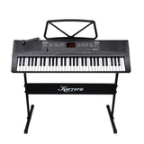 Karrera 61-Key Electronic Piano Keyboard with Stand - Portable Digital Music Instrument for Beginners Black