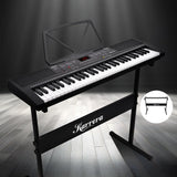 Karrera 61-Key Electronic Piano Keyboard with Stand - Portable Digital Music Instrument for Beginners Black