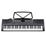 Karrera 61-key Electronic Led Keyboard 75cm Portable Piano In Black With Microphone Input, Headphone Output, 255 Timbres & Rhythms
