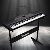 Karrera 61-key Electronic Led Keyboard 75cm Portable Piano In Black With Microphone Input, Headphone Output, 255 Timbres & Rhythms