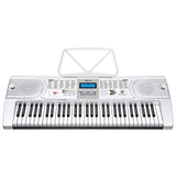 Karrera 61 Keys Electronic Keyboard Teaching Piano with Electric Stand in Silver CHJ-61