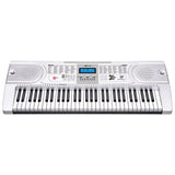 Karrera 61 Keys Electronic LED Keyboard Piano with Stand - Silver