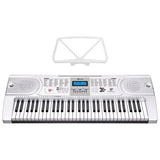 Karrera 61 Keys Electronic LED Keyboard Piano with Stand - Silver