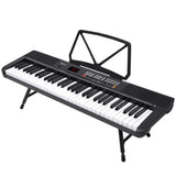 Karrera 61 Key Digital Piano Electronic Keyboard with Adjustable Folding Stand & Music Rest for Beginners Black