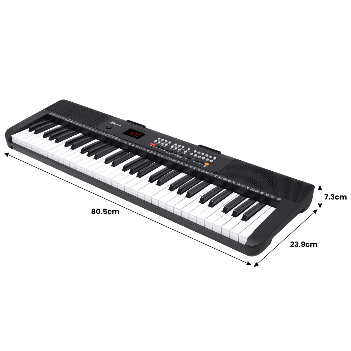 Karrera 61 Key Digital Piano Electronic Keyboard with Adjustable Folding Stand & Music Rest for Beginners Black