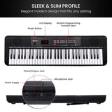Karrera 61 Key Digital Piano Electronic Keyboard with Adjustable Folding Stand & Music Rest for Beginners Black