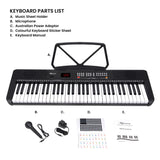 Karrera 61 Key Digital Piano Electronic Keyboard with Adjustable Folding Stand & Music Rest for Beginners Black