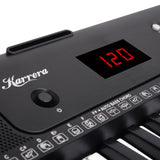Karrera 61-Key Electronic Piano Keyboard with LED and Folding Stand in Black CHJ-SD1