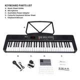 Karrera 61-Key Electronic Piano Keyboard with LED and Folding Stand in Black CHJ-SD1