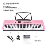 Karrera 61-Key Electronic Piano Keyboard with LED and Folding Stand in Pink CHJ-SD1