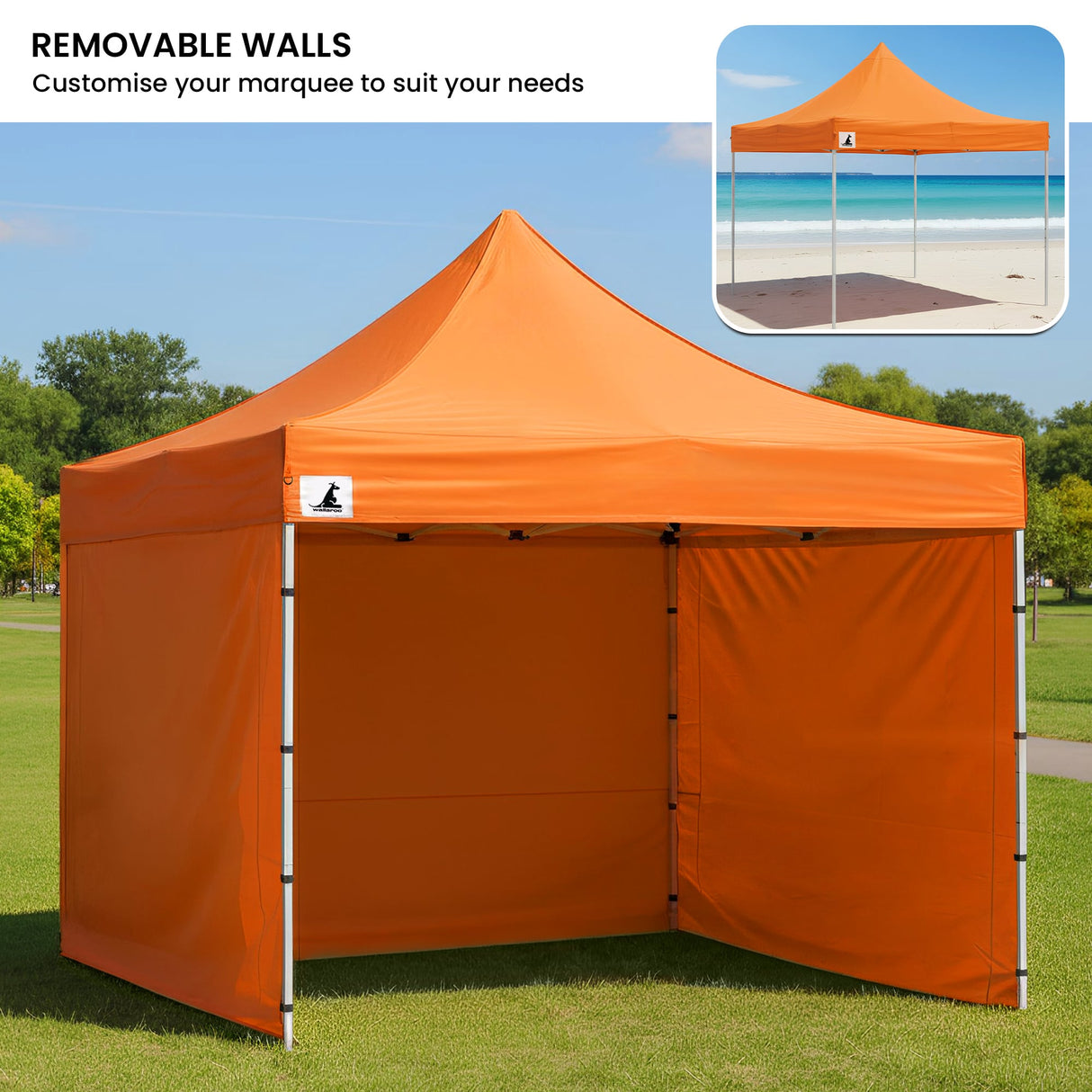 Wallaroo Gazebo Tent Marquee 3x3 PopUp Outdoor  - Orange