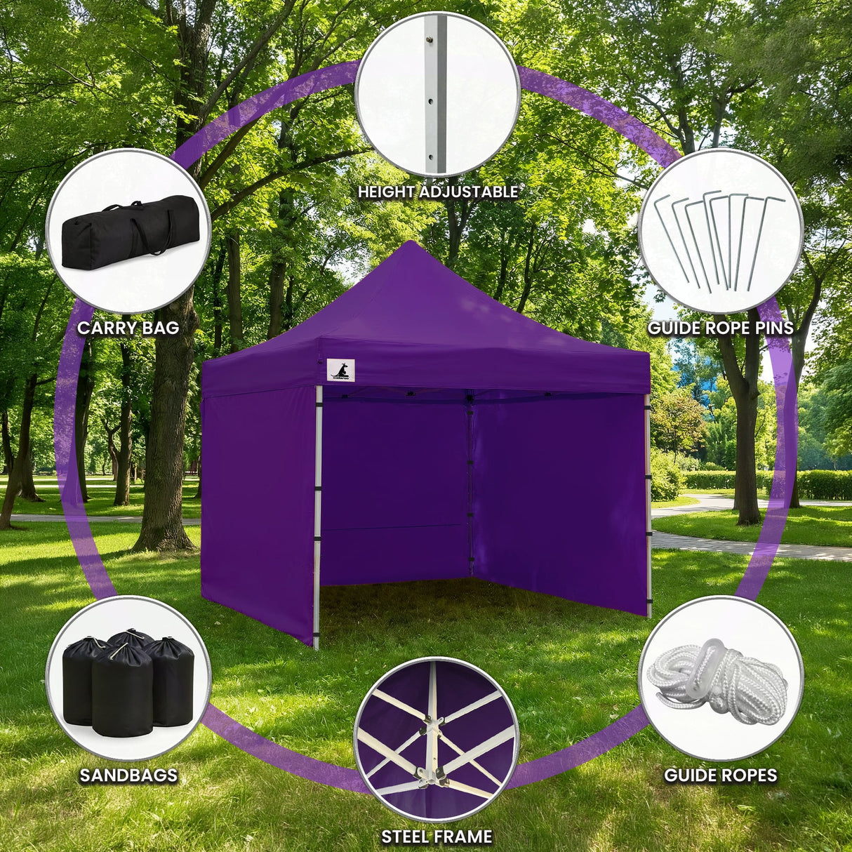 Wallaroo Gazebo Tent Marquee 3x3 PopUp Outdoor Purple