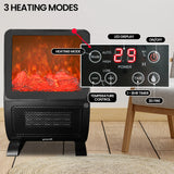 Pronti 2000W PTC Ceramic Electric Portable Space Heater with 3D Flame Effect, Remote Control, Timer & Air Filter