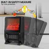 Pronti 2000W PTC Ceramic Electric Portable Space Heater with 3D Flame Effect, Remote Control, Timer & Air Filter