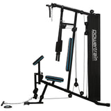 Powertrain JX-300 Multi Station Home Gym 44kg Weight Stack Cable Machine, Curl Pad Leg Extension and Pull-down Bar