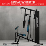 Powertrain JX-300 Multi Station Home Gym 44kg Weight Stack Cable Machine, Curl Pad Leg Extension and Pull-down Bar