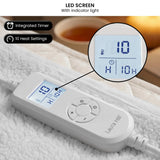 Laura Hill King Electric Heated Underlay Blanket Fleecy Fabric with Timer