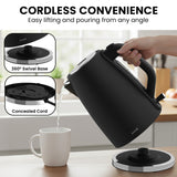 Pronti Silver Noir Collection 1.7L Electric Kettle