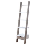Sarantino Mira 5-tier Ladder Shelf In White And Grey Oak
