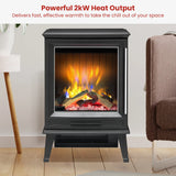 Dimplex Laverton 2kW Freestanding Electric Fireplace Stove Heater, 3D Optiflame Effect, Remote Control, Matte Black