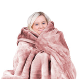 Laura Hill Mink Blanket Queen Size Double-sided Soft Plush Bed Faux Throw Rug 220 X 240cm (pink)