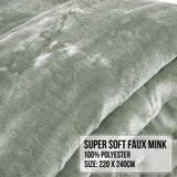 Laura Hill 600-GSM Mink Blanket Queen Size Double-Sided Soft Plush Bed Faux Throw Rug 220 X 240cm Sage