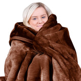 Laura Hill 800-GSM Mink Blanket Gift Boxed Queen Size Double-Sided Soft Plush Bed Faux Throw Rug Chocolate