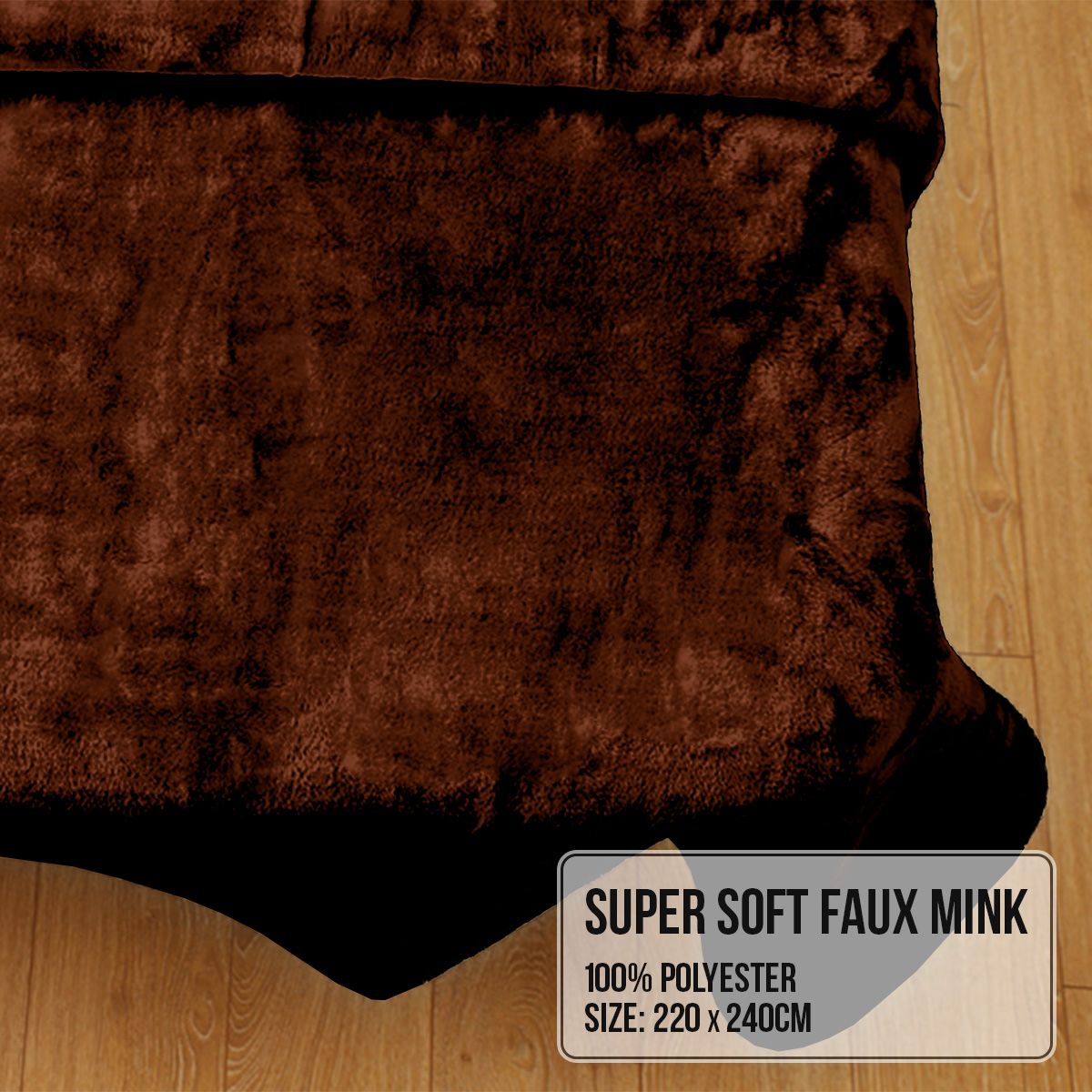 Laura Hill 800-GSM Mink Blanket Gift Boxed Queen Size Double-Sided Soft Plush Bed Faux Throw Rug Chocolate