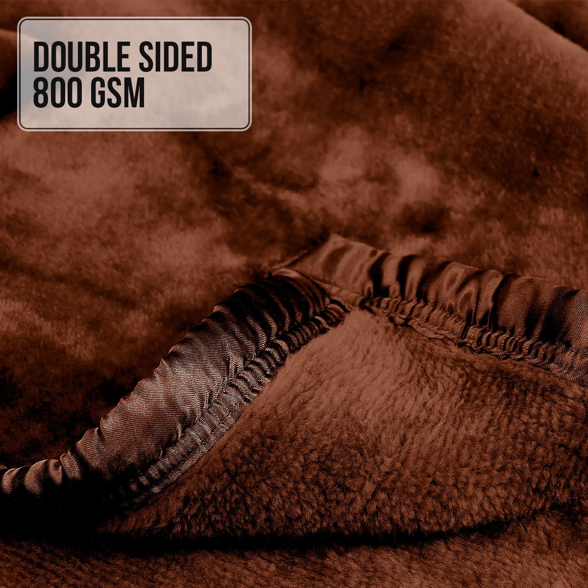 Laura Hill 800-GSM Mink Blanket Gift Boxed Queen Size Double-Sided Soft Plush Bed Faux Throw Rug Chocolate