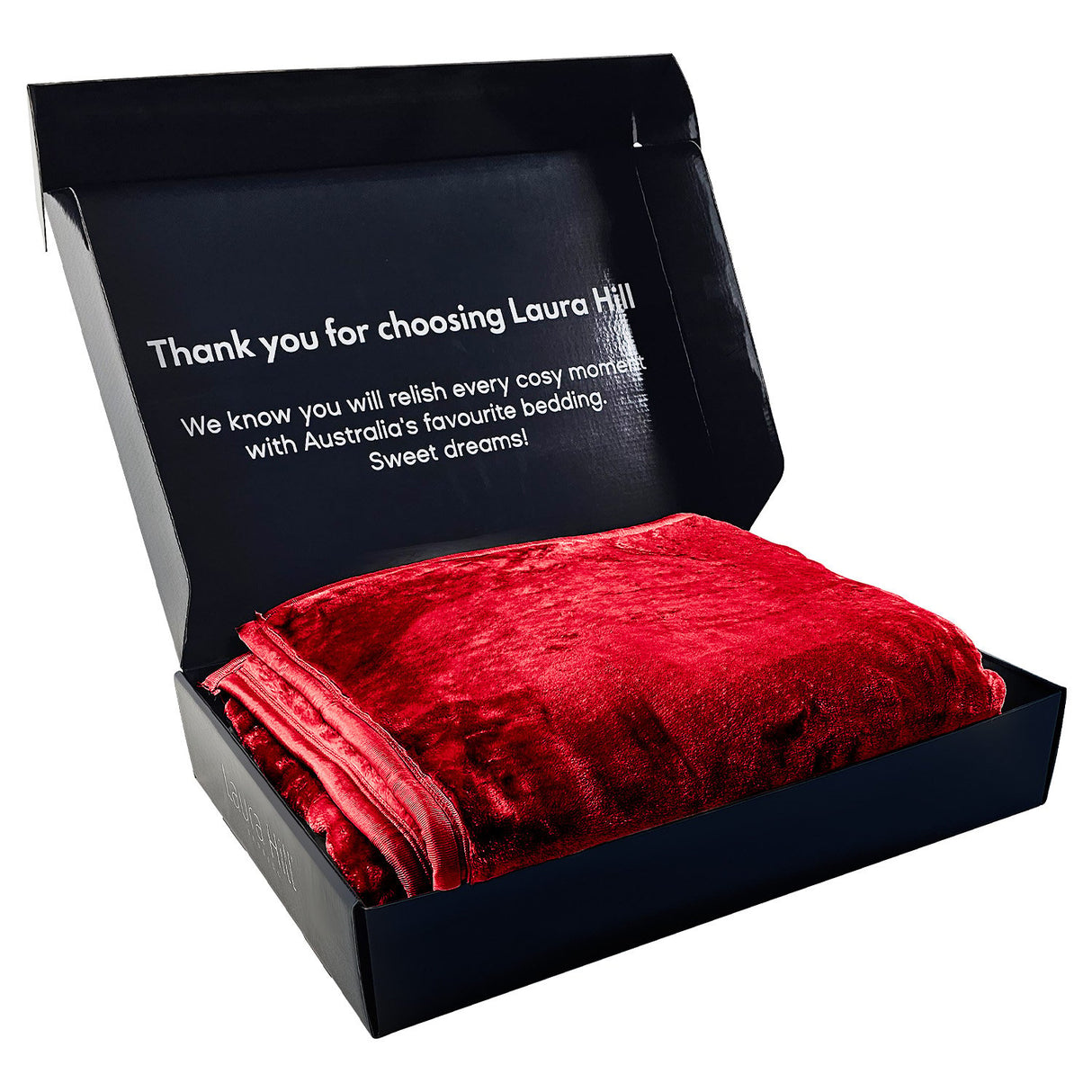 Laura Hill Double-sided Large 220 X 240cm Faux Mink Throw Blanket 800-gsm Heavy - Red