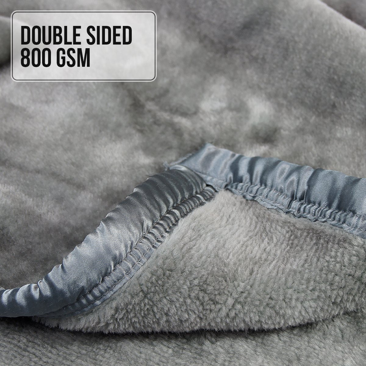 Laura Hill Double-sided Large 220 X 240cm Faux Mink Throw Blanket 800-gsm Heavy - Silver