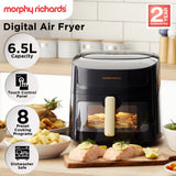 Morphy Richards 6.5L Digital Air Fryer MRAF72BK w/LED Touch Control Panel 8 Preset Cooking Programs Non Stick Drawer