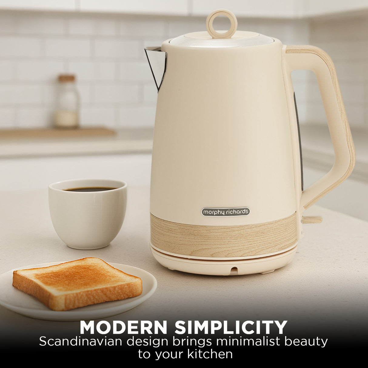 Morphy Richards 1.7L Electric Kettle Essence Scandi Swivel Base Boil-Dry Protection