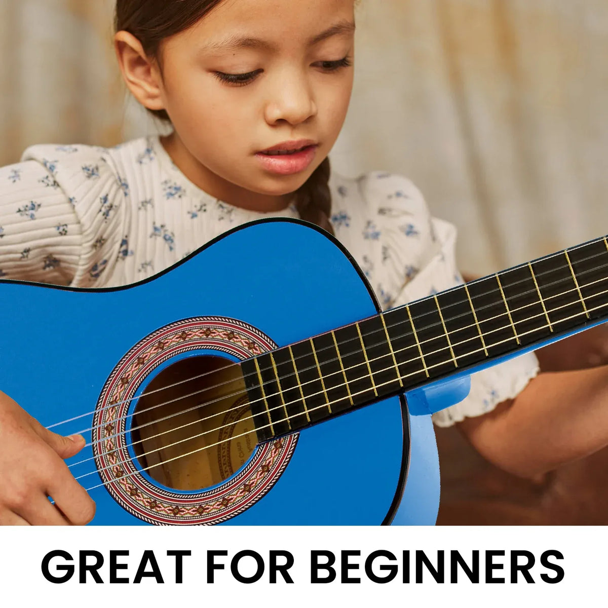 Karrera 34in Wooden Acoustic Childrens Guitar - Blue
