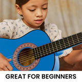 Karrera 34in Wooden Acoustic Childrens Guitar - Blue
