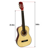 Karrera 34in Wooden Acoustic Childrens Guitar - Natural