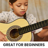 Karrera 34in Wooden Acoustic Childrens Guitar - Natural