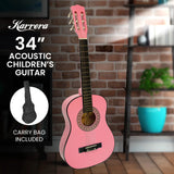 Karrera 34in Acoustic Childrens Wooden Guitar - Pink